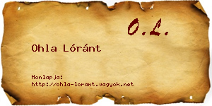 Ohla Lóránt névjegykártya